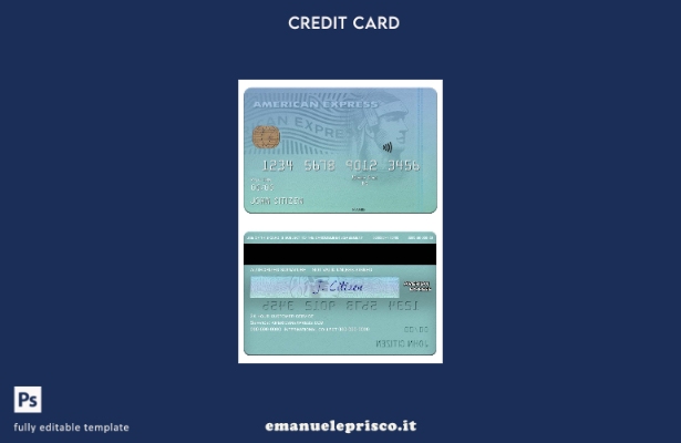 modello di carta amex della banca USA New York CFSB in stile verificato